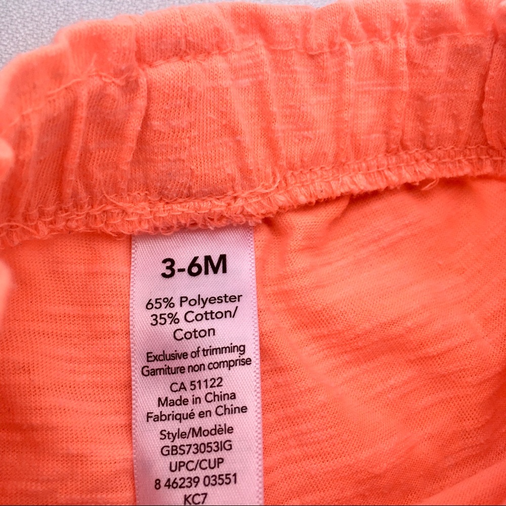 3-6m Coral Baby Shorts - Picture 3 of 3